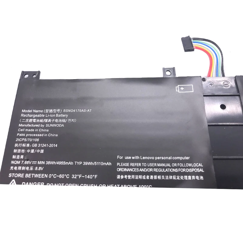 Imagem -05 - Lmdtk Novo Bsn04170a5-at Bsno4170a5-at 7.68v Bateria do Portátil para Lenovo Miix 520 510 51012ikb 38wh Lh5b10l67278 5b10l68713