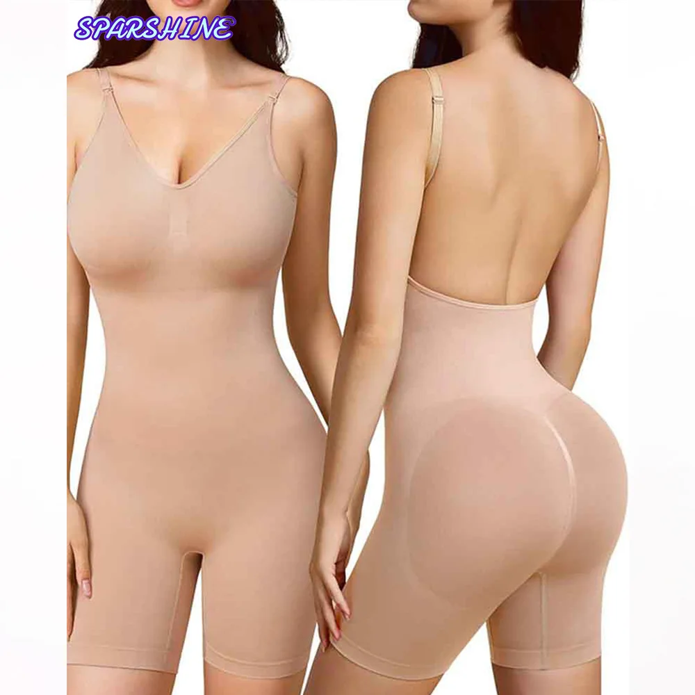 

One piece shapewear Abdominal tightening slimming body Hip lifting U-back jumpsuit women's Traceless underwear tummy control