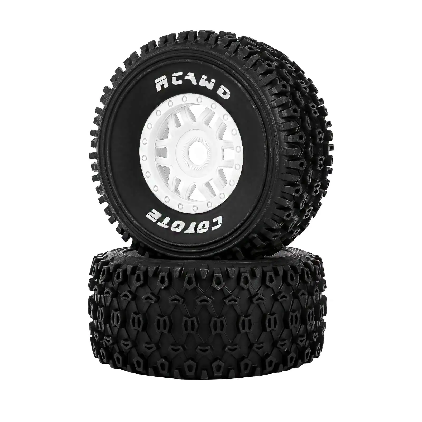 RCAWD 2 Stuks Wielbanden voor 1/8 Arrma Mojave 4S ARA4404 ARA550110 Upgrade Deel Hoge Tractie Duurzaam Voorgelijmd All Terrain Rubber