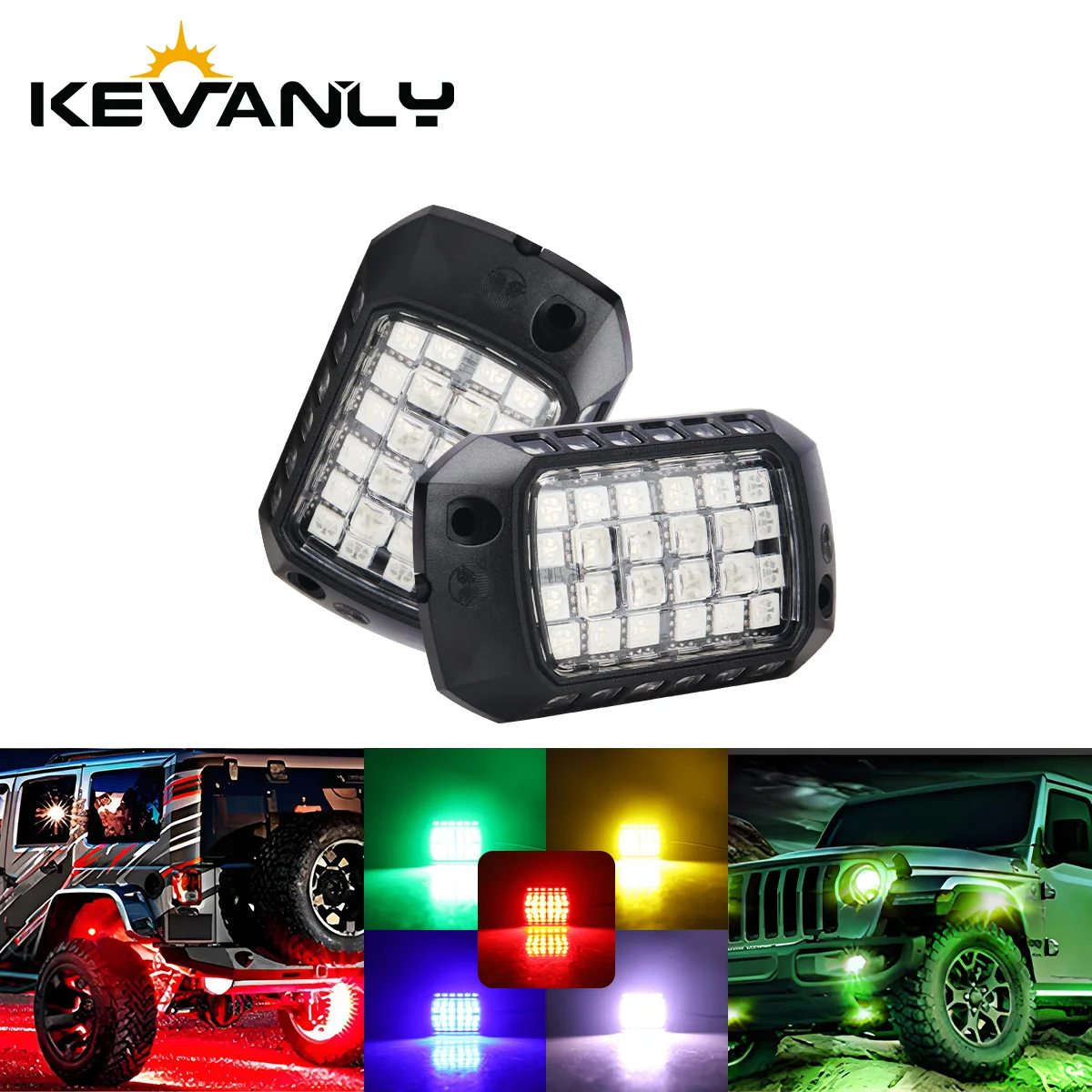 

2/4x Underglow 3D Lens Chassis Light 12V Neon Kit For Jeep Off-Road 4x4 Truck UTV SUV ATV Car Rock Decorative Lights Auto Parts