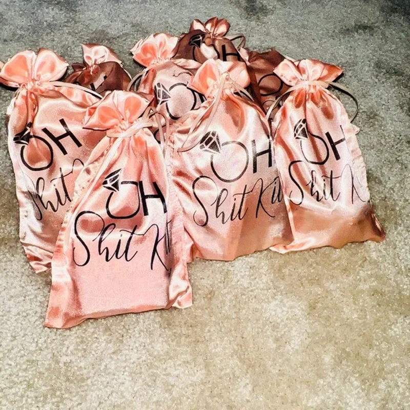 5pcs rose gold Hangover Recovery Kit bags Bachelorette hen Party Bridal Shower bride to be wedding engagement decoration gift