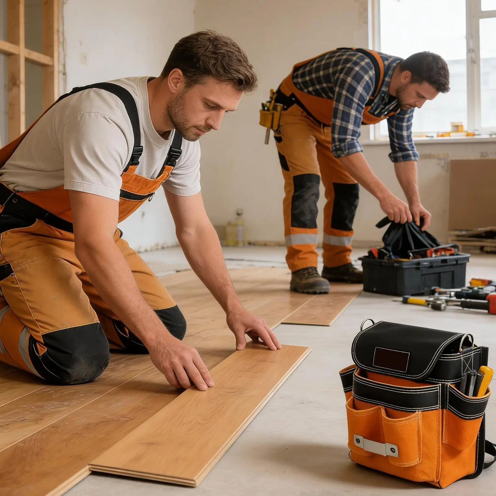 Work Belt Pouch Detachable Multiple Pockets Holder With Strap Detachable Pocket Tool Pouch For Construction Electrical