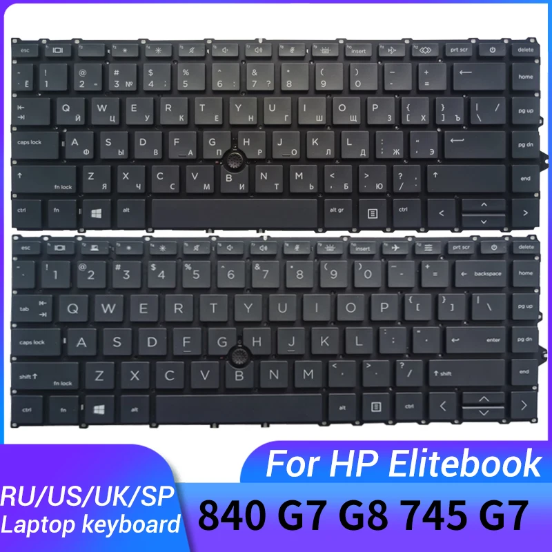 NEW FOR HP Elitebook 840 G7 840 G8 745 G7 Russian/US/UK/Spanish Latin/French laptop keyboardWith pointing stick  NO frame