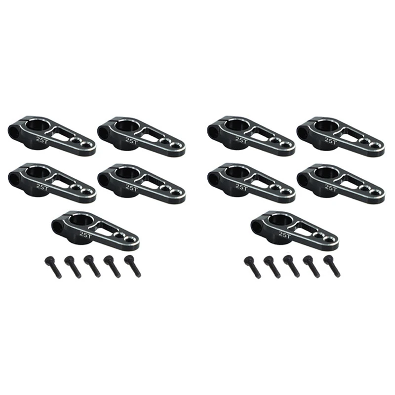 

10PCS Aluminum Alloy 31Mm 25T Steering Servo Arm Horn For Futaba Sakura D4 1/10 RC Drift Car Crawler Parts,Black