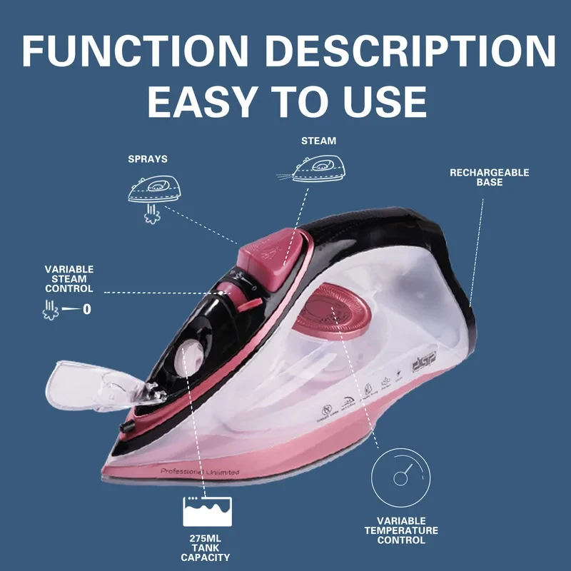 Dual Wet Dry Steam Ironing Fixture Portable Household Hotel Garment Wrinkle Smoothing Care Station