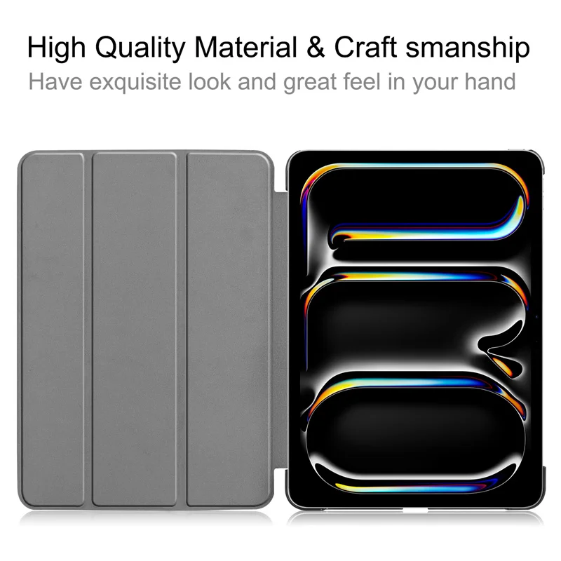 For iPad Pro 13 11 2024 Case Coque Leather Stand Fold Hard Smart Cover For Funda iPad Air 13 11 inch Case Capa Auto Sleep/Wake