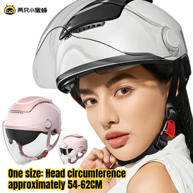 

Electric Bike Helmet Summer Breathable Electric Motorcycle Open Face Helmet Men Women Dual Lenses Jet Scooter Half Helmets