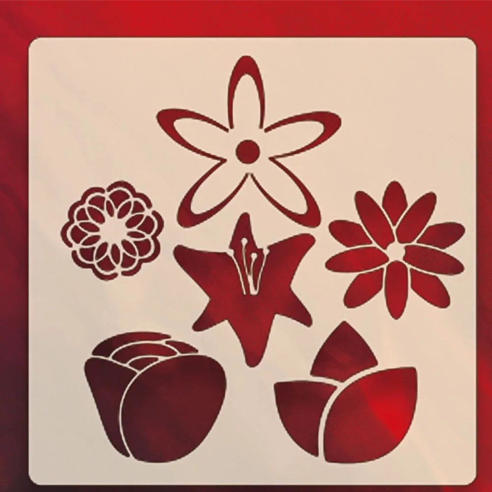 

7Pcs Hollow Drawing Templates Durable Pet Material Washable Reusable for Scrapbook Paper Crafts School Projects Decorations