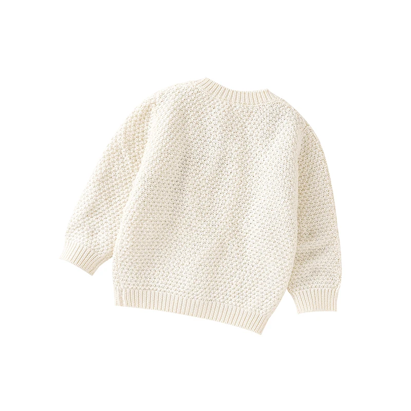 Fresh Solid Color Long Sleeve O-neck Knit Cotton Spring & Autumn Newborn Baby Boys & Girls Sweater For 6-36M Infant Sweatshirt