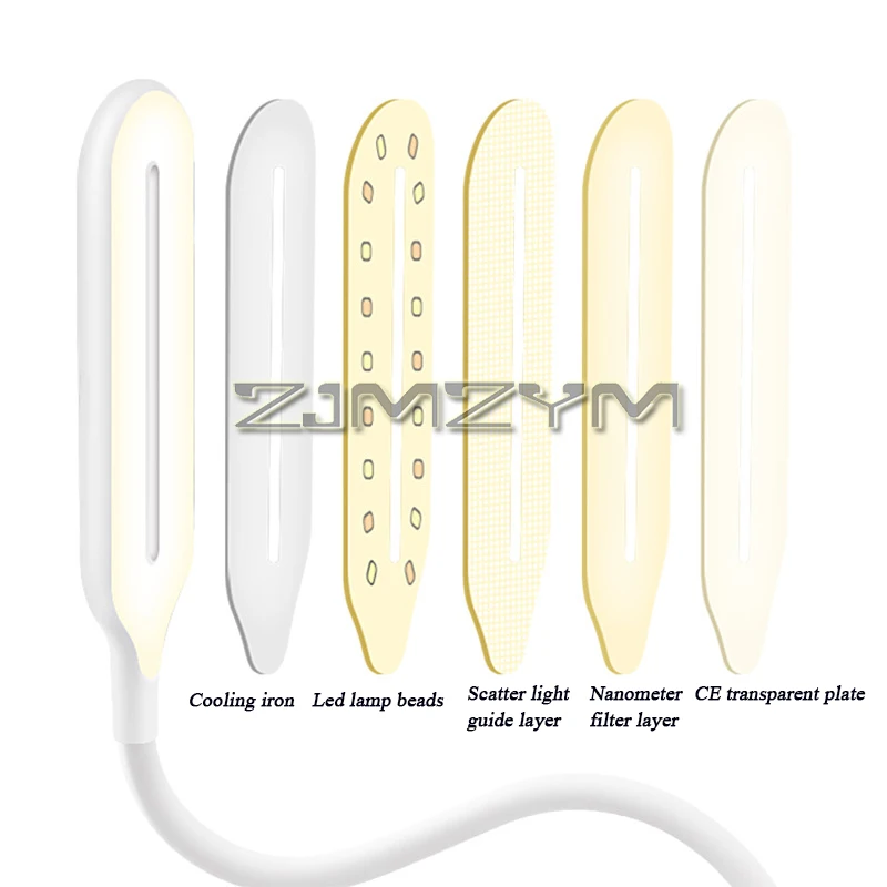 LED Pen Holder Lamp Multipurpose Touch Type Three Gear Dimming Intelligent Reading Lamp with Deep Base