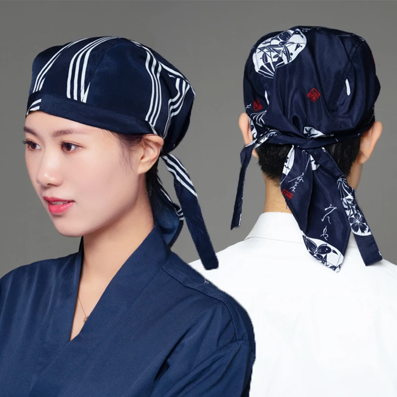 Gorro de Chef de estilo japonés para restaurante de Sushi, gorro de trabajo con capucha para cocinar, panadería, gorro de cocina, gorro de Chef de piratas, camarero de Catering