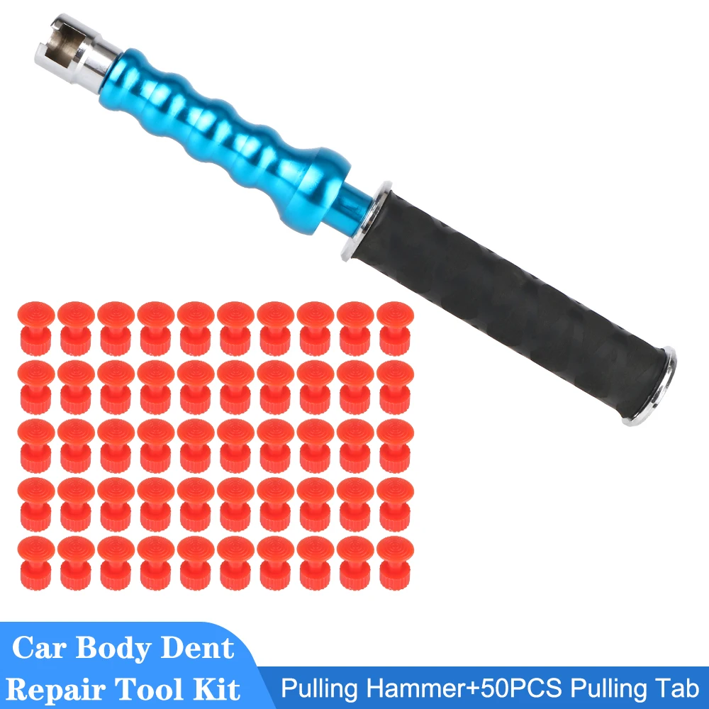 

Автомобильный молоток для ремонта вмятин, набор инструментов для ремонта вмятин на кузове, съемник молотка для автомобиля, средство для удаления вмятин с 50 шт., вытягивающие вмятин
