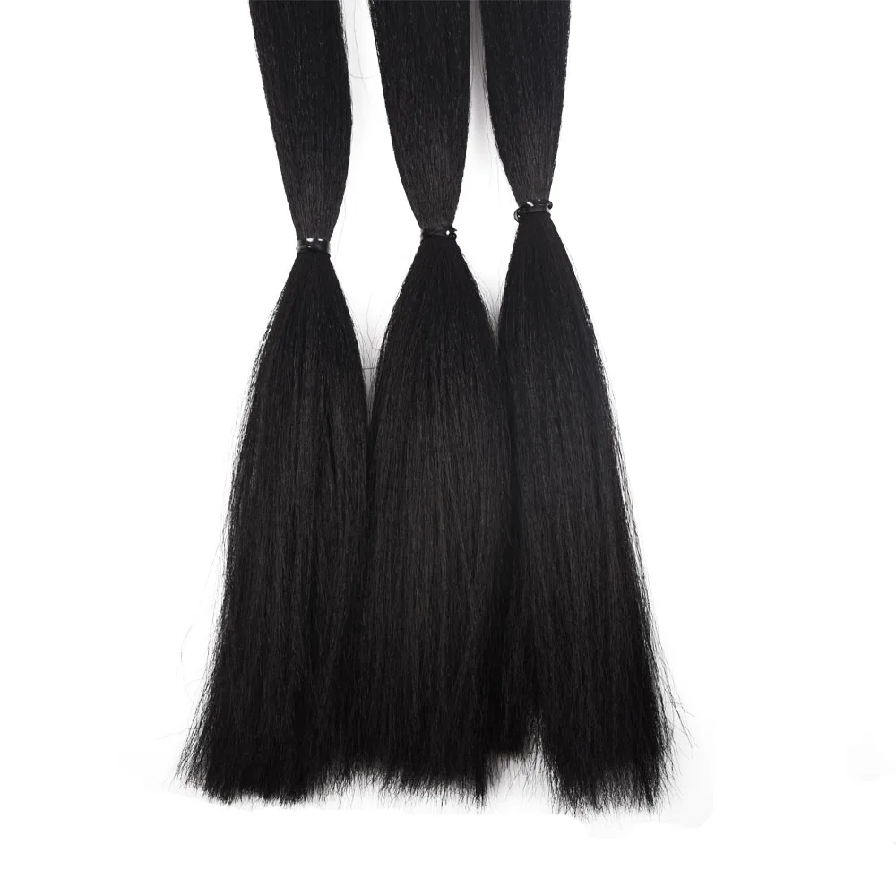 Synthetic Long Box Braided Ponytail Hair Extensions For Woman Girls 40inch Black Wrap Around Pony Tail Wig With Rubber Band