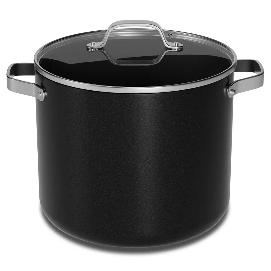 

Кастрюля на 16 кварт с керамическим покрытием и крышкой, легко моющаяся, с антипригарным покрытием, крышкой из закаленного стекла, крепёжными ручками из нержавеющей стали, для использования в духовке