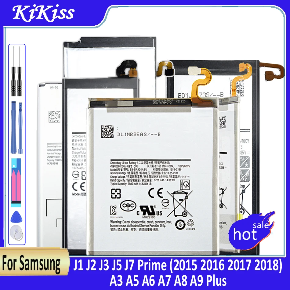 

Battery For Samsung Galaxy A3 A5 A6 A7 A8 A9 Plus/J1 J2 J3 J5 J7 Prime (2015 2016 2017 2018) SM A510 A510F A510A EB-BA510ABE