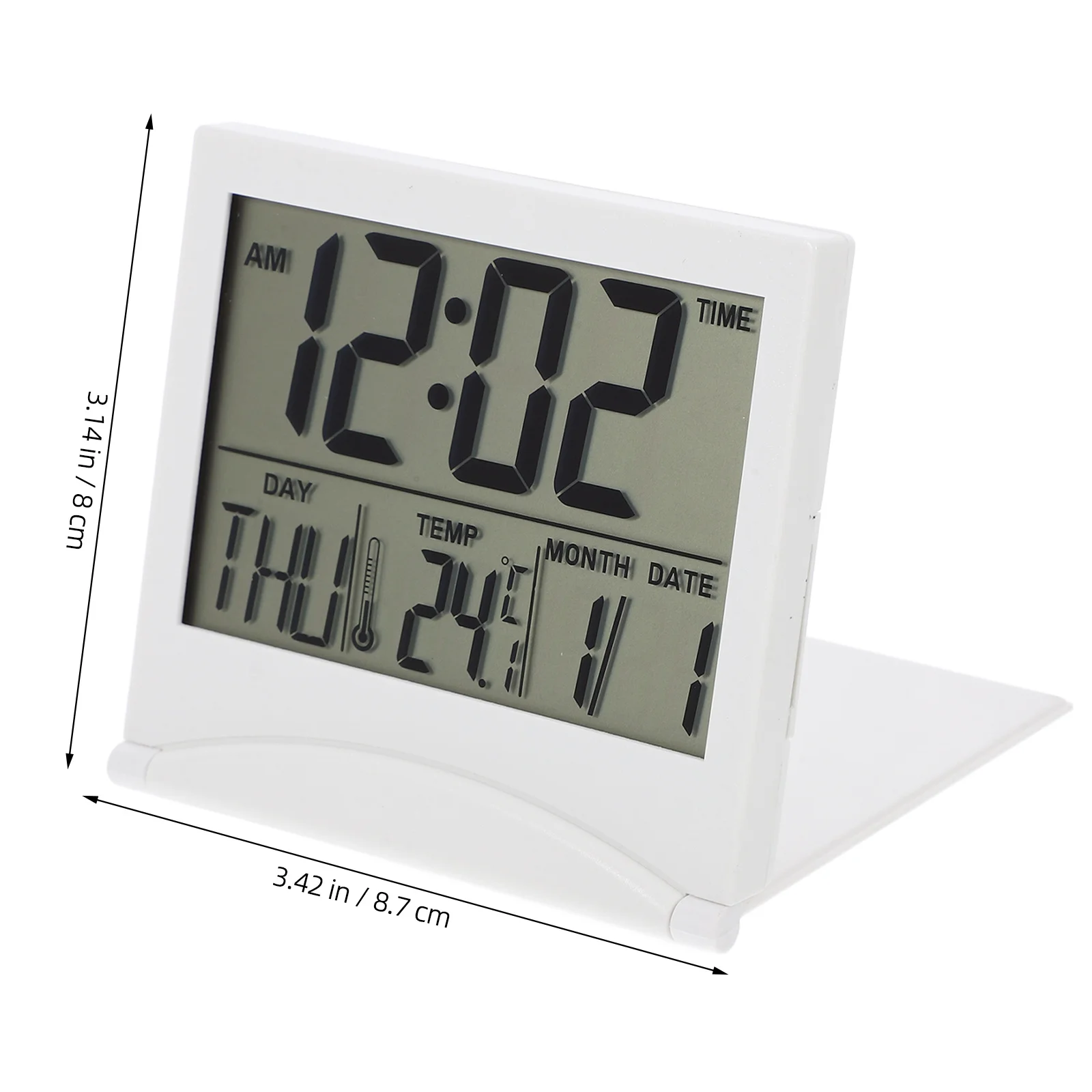 المدمجة طوي منبه رقمي على مدار الساعة التقويم عرض درجة الحرارة مكتب السفر على مدار الساعة المنبه لساعات غرف النوم #3