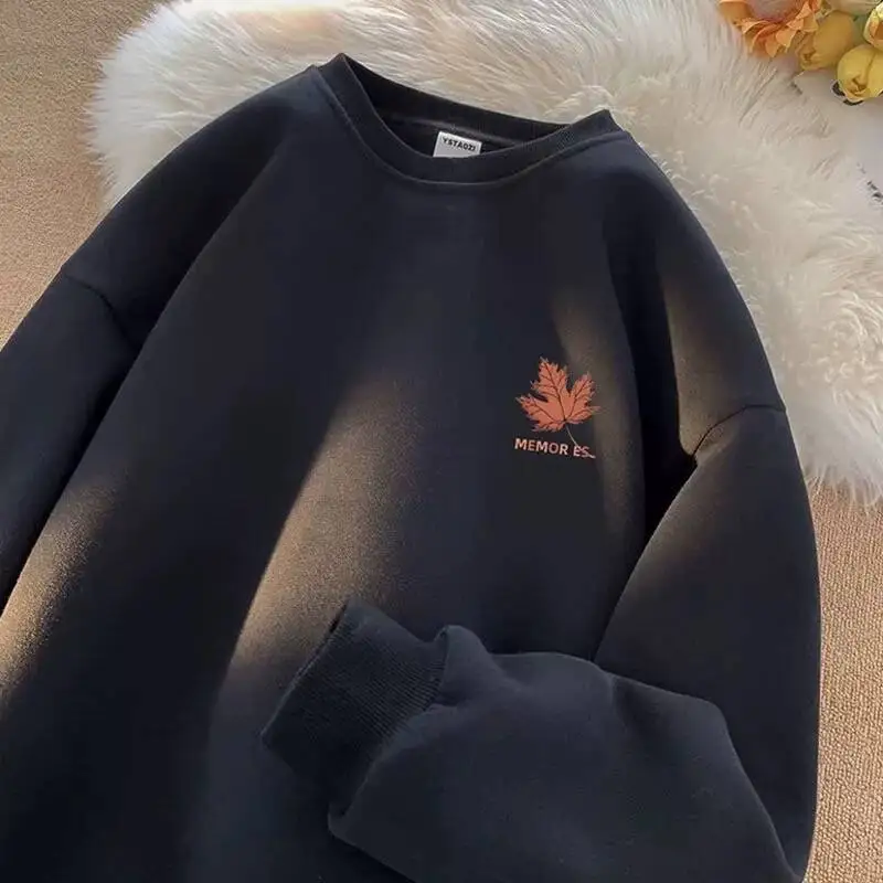 

ex Loose Fit Pure Cotton Sweatirt Trendy Brand Autumn Winter Casual Wear Versatile Comfortable Long Sve round Ne P...