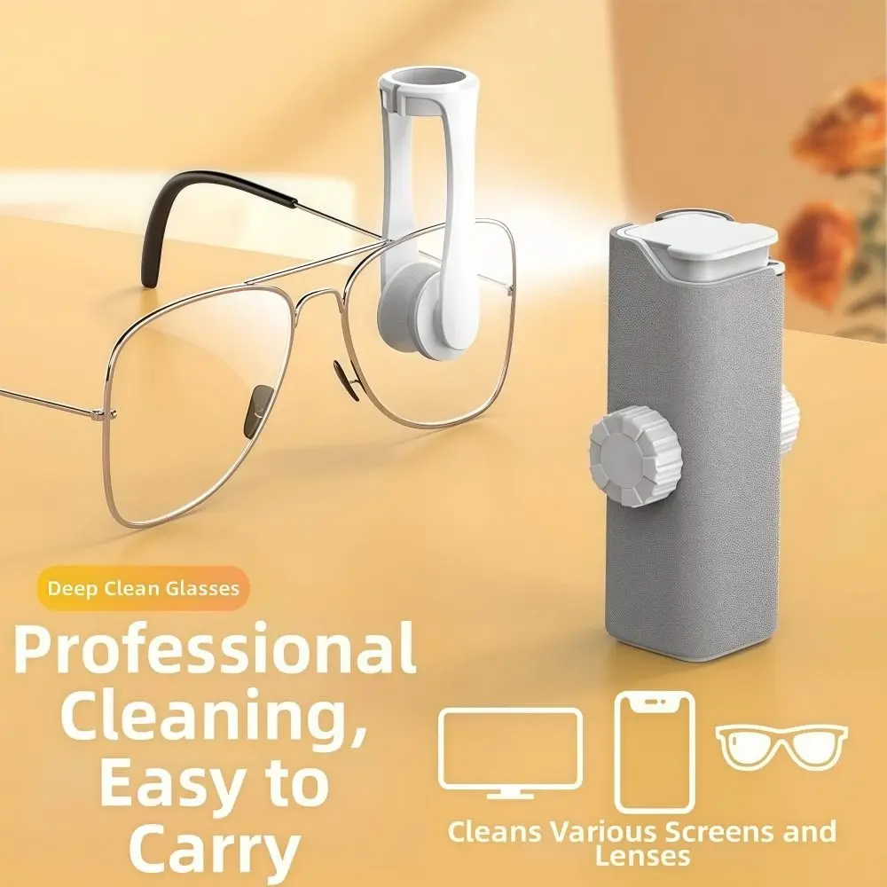 Paño de Limpieza para Gafas 5 en 1 con Botella de Spray, Kit de Limpieza de Lentes Multifuncional, Juego de Limpieza de Pantalla de Teléfono Pequeño y Ligero