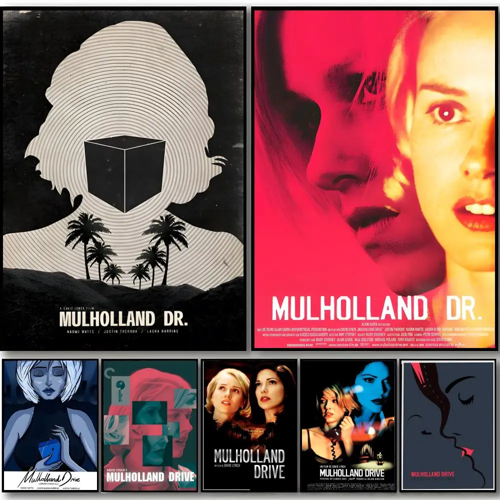 Movies M-Mulholland Drive Poster Self-adhesive Art Waterproof Sticker Coffee House Dorm Room Wall Decor