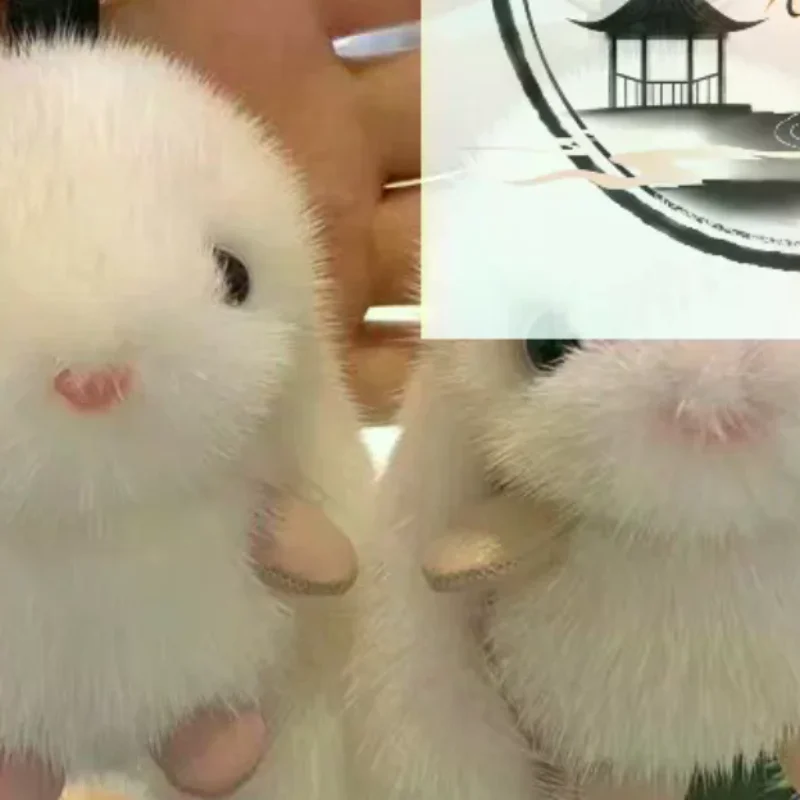 Cute Fluffy Rabbit Keychain Ring Plush Pompon Bunny Bag Pendant For Couple Car Key Ring Jewelry Gifts