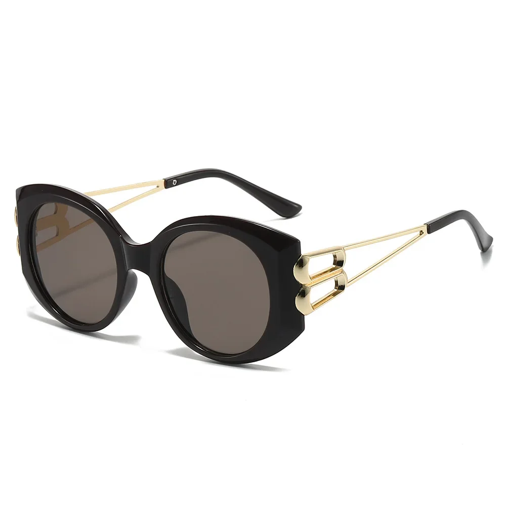 

Oval Women Sunglasses Fashion Retro Outdoor Sun Shades Ladies Trendy Luxury Brand Design Stylish Metal Frame Sun Glasses