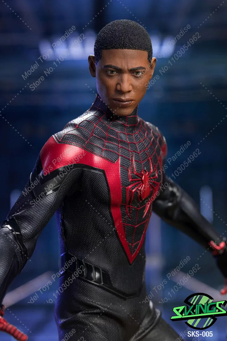 Original Soosootoys SKS-005  1/6 Men Soldier Miles Morales Head Sculpt Spider Man Super Hero Head Fit 12inch Action Figure Body