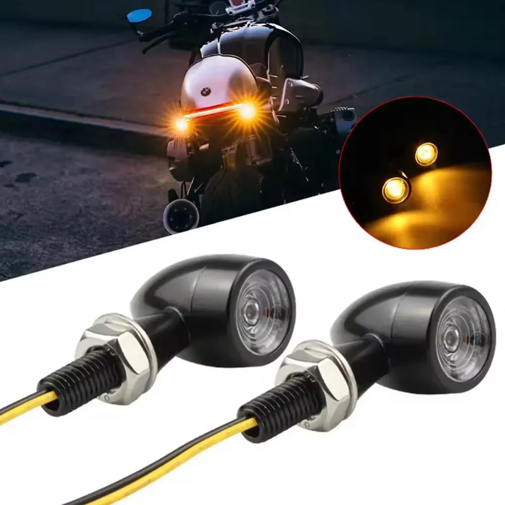 8mm Motorcycle Mini LED Turn Signal Light Bullet Moto flashing Light clignotant moto led 12V Fit for Kawasaki Suzuki Yamaha