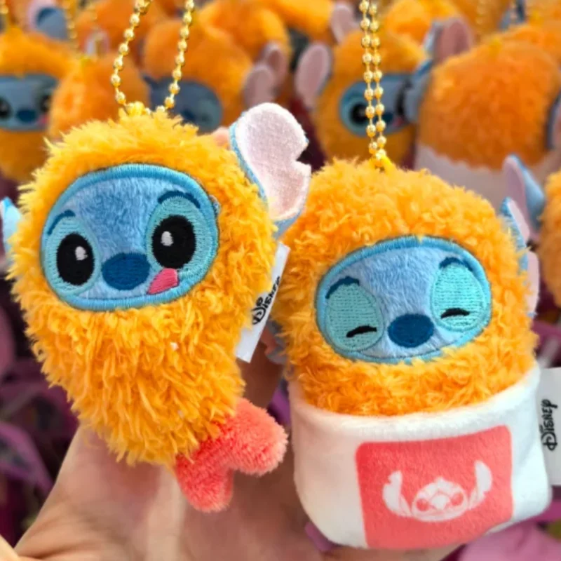 

Genuine Cartoon Stitch Fried Shrimp Plush Keychain Pendant Cartoon Kawaii Doll Toy Backpack Hanging Ornament Decor Cute Gift Toy