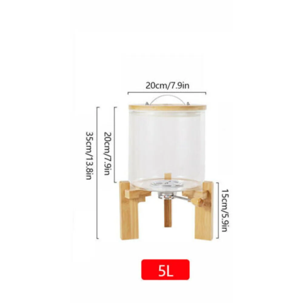 5L Rice Dispenser Grain Container Cereal Storage Dry Food Glass Bottle Moisture Proof  Kitchen Sealed Food Storage Box