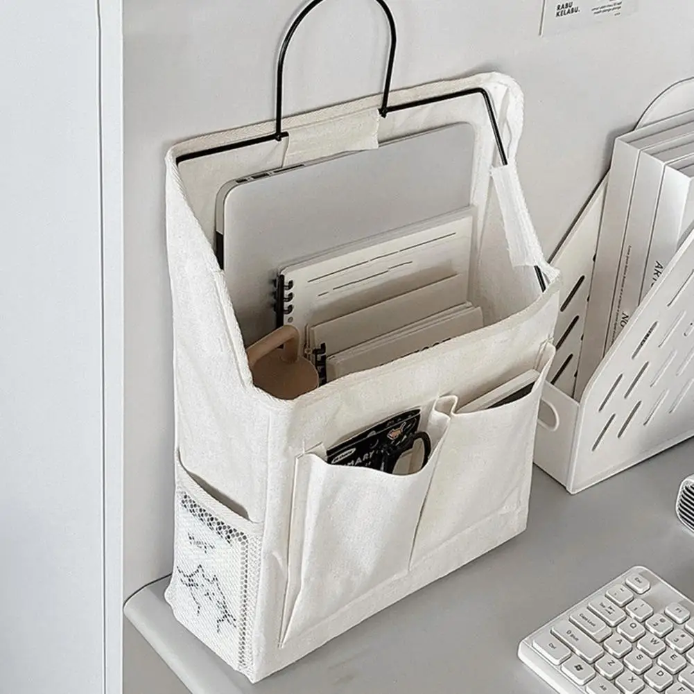 Storage Bag Hanging Storage Organizer Bag with Capacity Multiple Compartments Fabric Wardrobe Desktop Magazine Book Holder