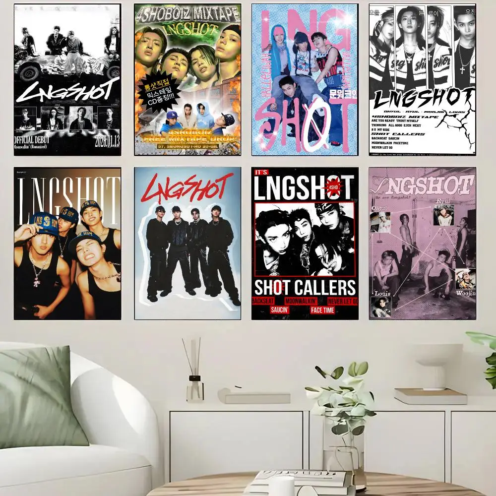 LNGSHOT Band Urban HipHop Poster Self-adhesive Advanced Aesthetic Printing Paper Wall Art for Living Room Home Decor
