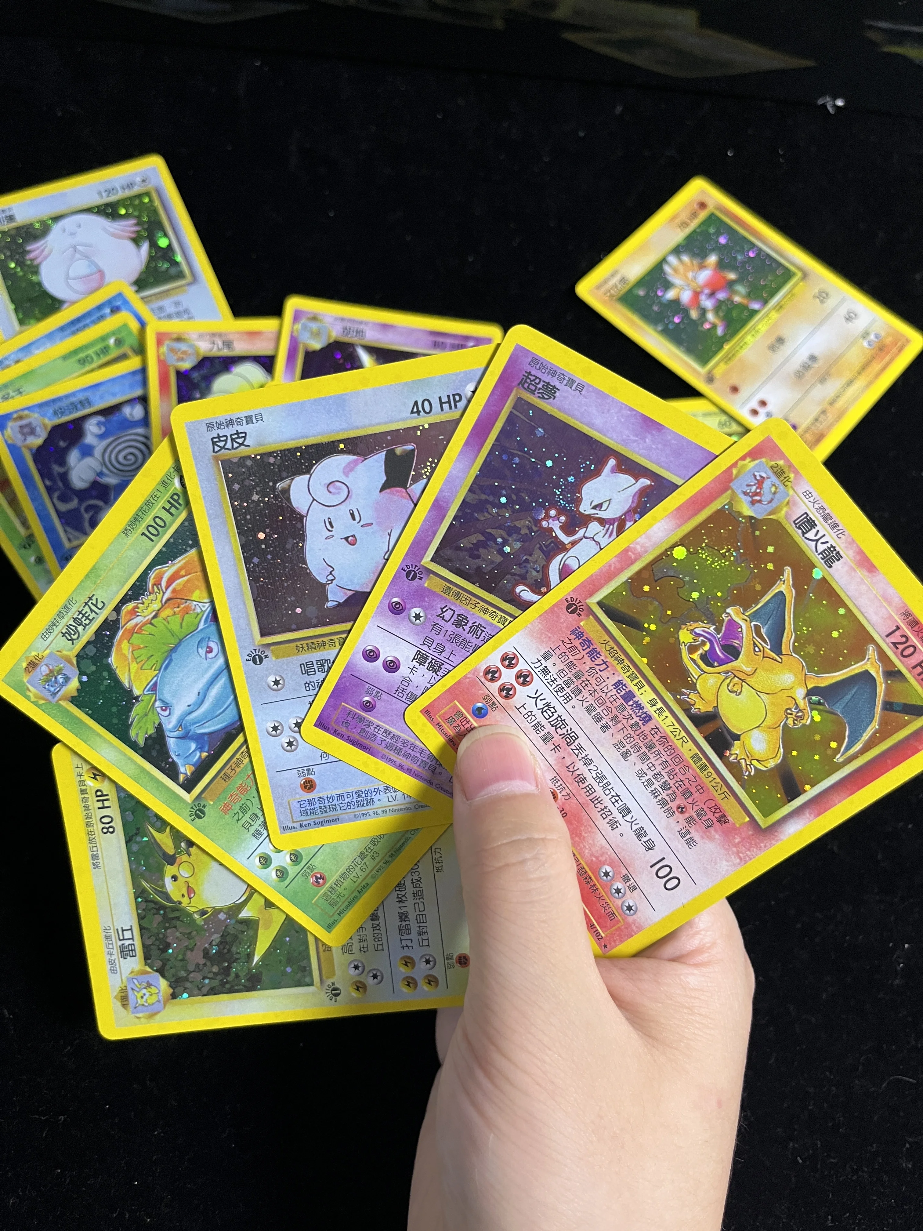 ptcg Vintage Trading Cards Base Style Charizard Blastoise Venusaur Holo Proxy Full Set Alakazam Machamp Nidoking