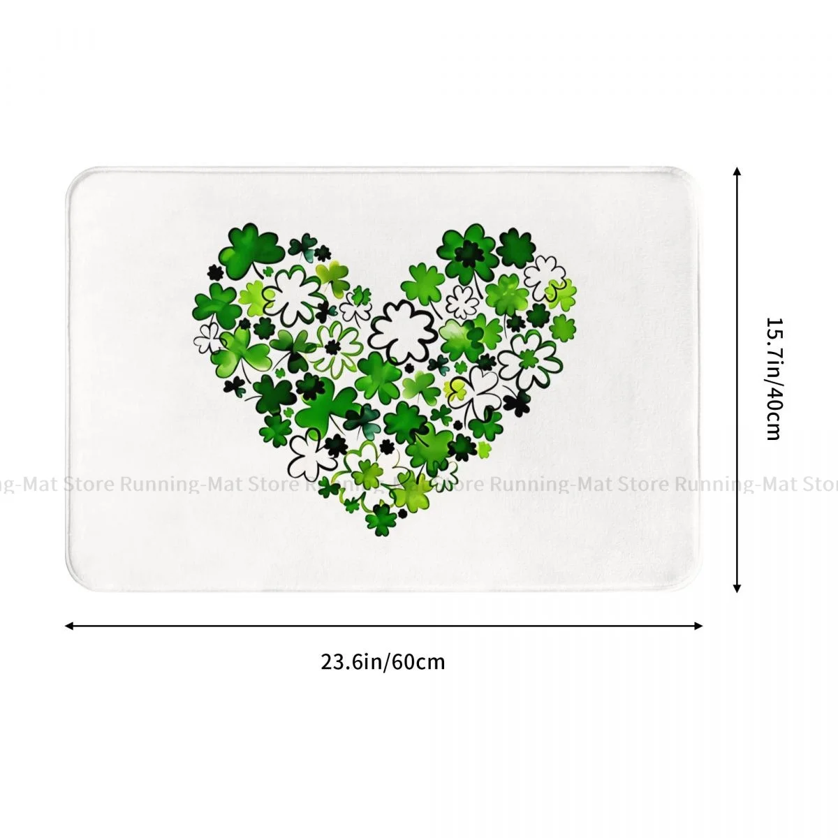 St Patrick's Day Non-slip Doormat Heart Shamrocks Living Room Bedroom Mat Prayer Carpet Home Pattern Decor