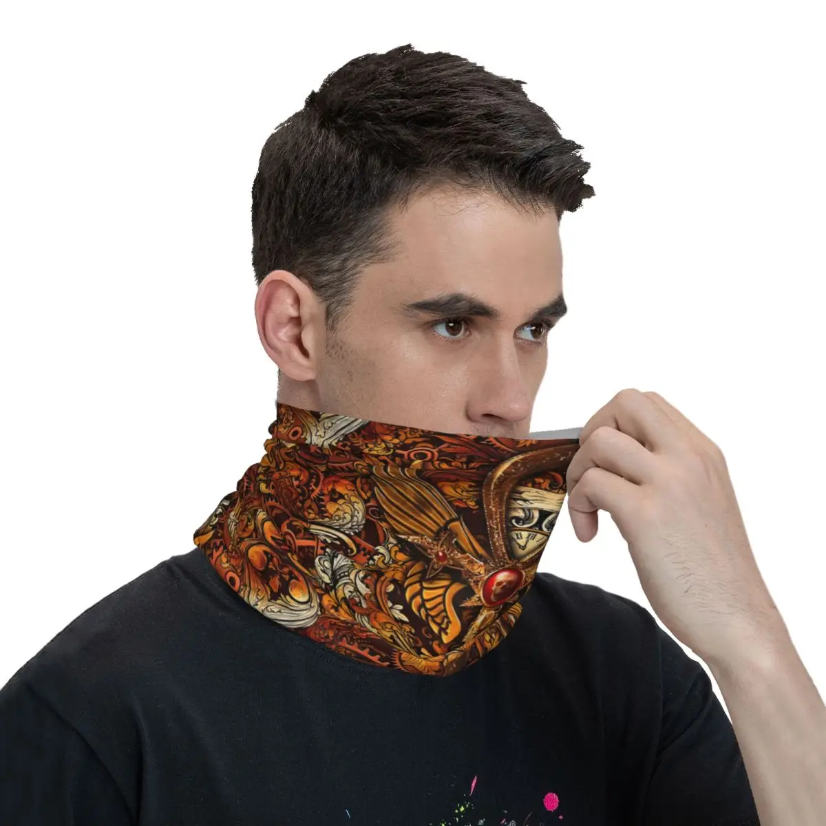 Steampunk Ankh Thin Wrap Scarf Bandana Neck Gaiter Face Cover Headband