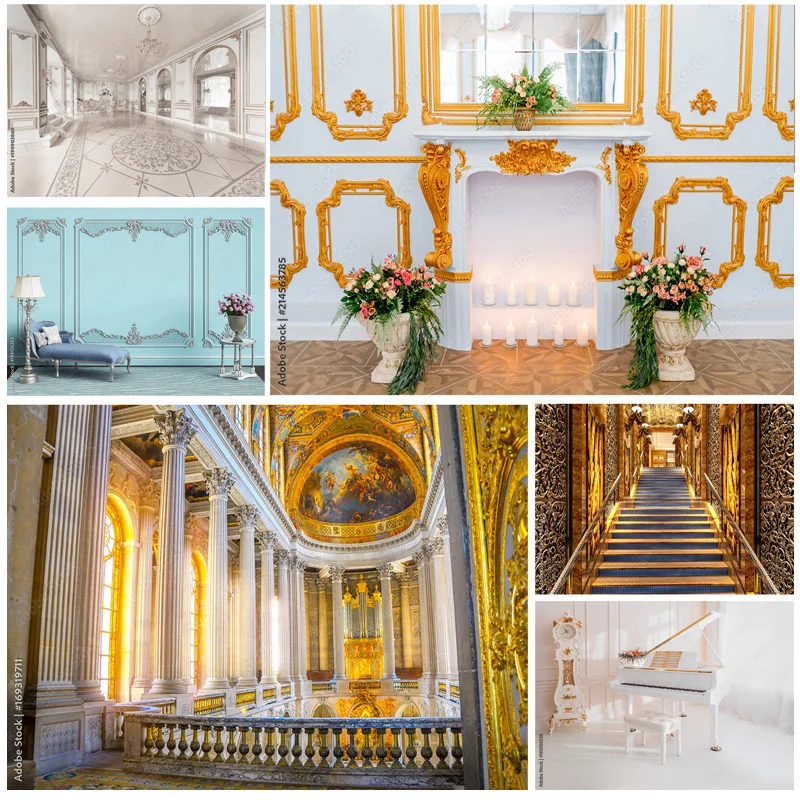 Fondo de fotografía del palacio del castillo de Nitree, fondo de fotografía de cumpleaños para niños recién nacidos, accesorios de estudio fotográfico GD-03