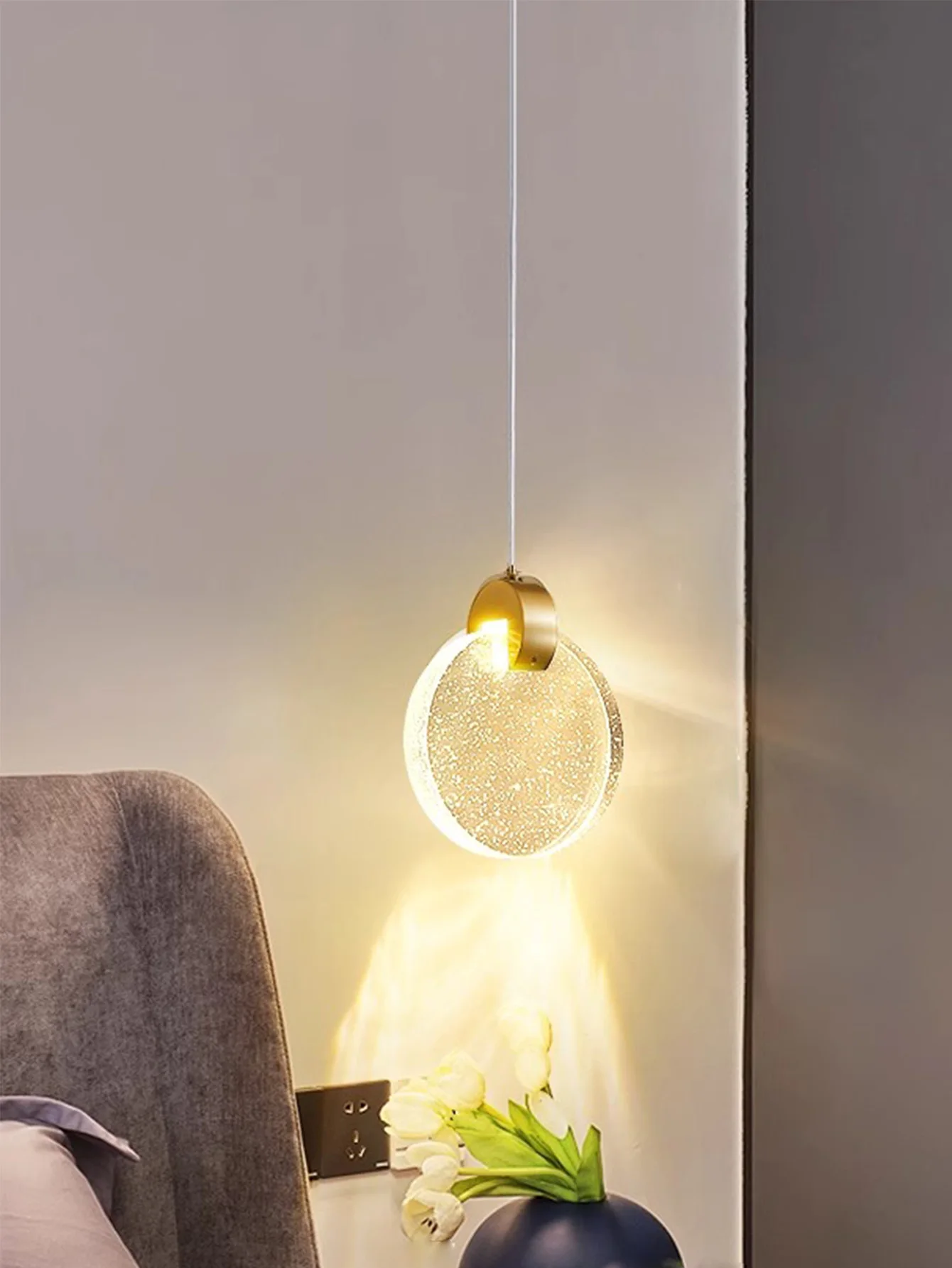 ثريا كريستالية مستديرة شفافة باللون الذهبي/الأسود، وغرفة الطعام، وغرفة المعيشة، وغرفة النوم بجانب السرير والسقف الداخلي لتزيين إضاءة المنزل