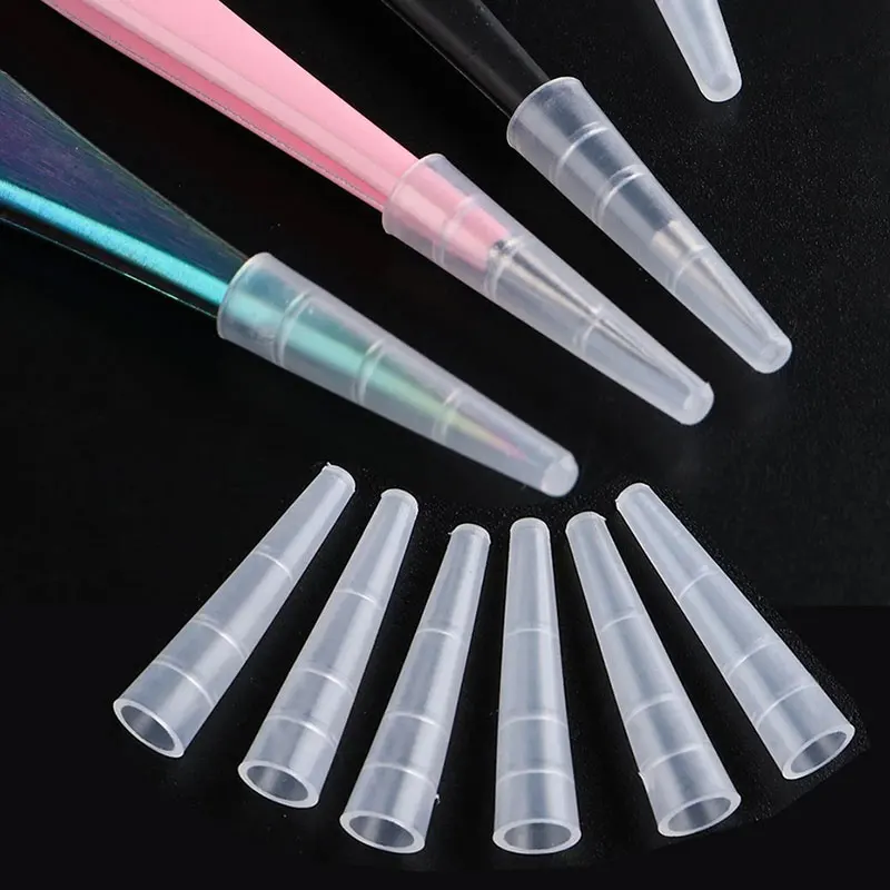 Pincettes en silicone pour extension de cils, pointe en fibre, étui de protection, empêche la pince à épiler, outils auxiliaires, 100 pièces