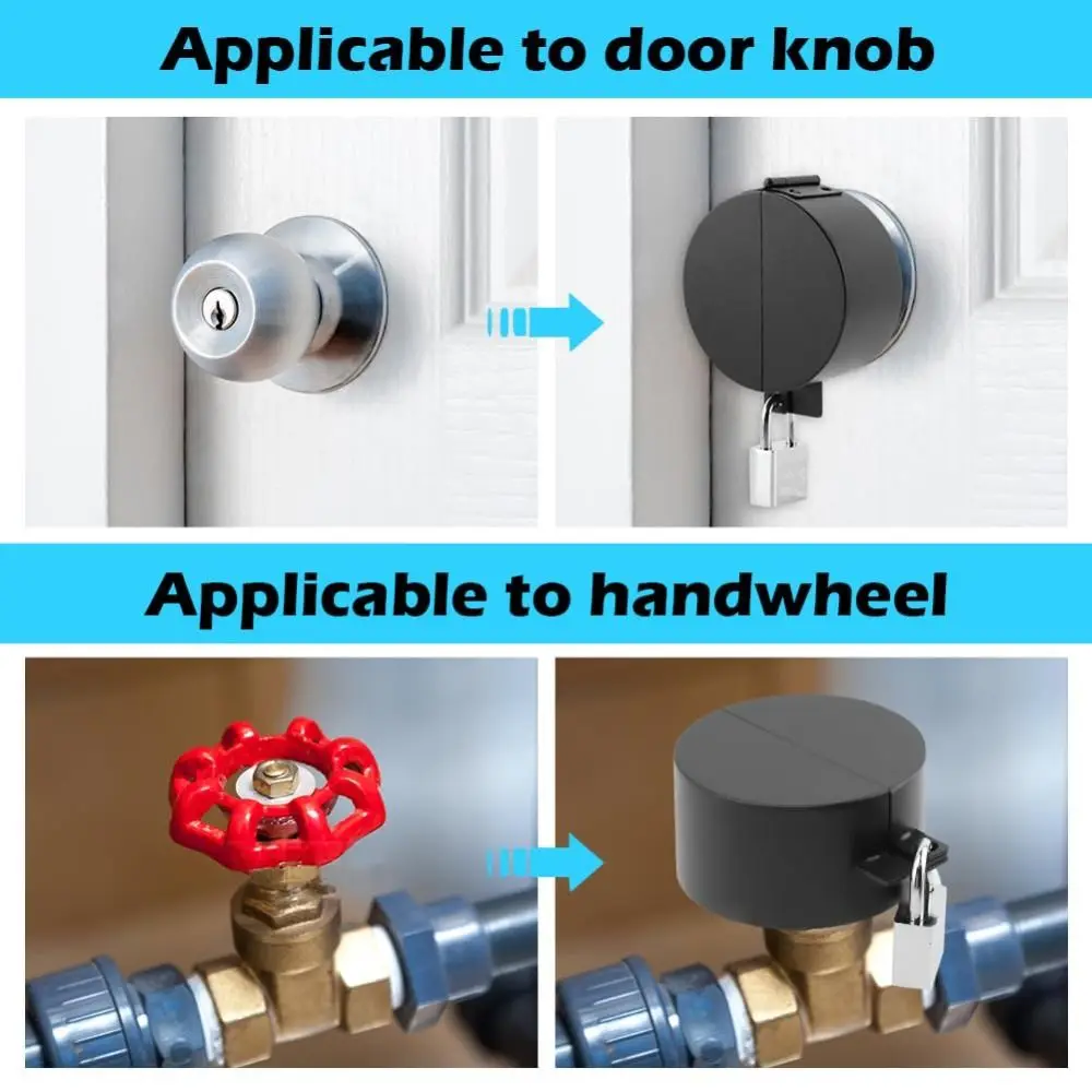 Stainless Steel Glass Door Lock Double Bolts Black Color Door Knob Lock Easy Install With Padlock Access Control Lock