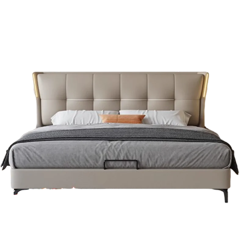 Italian Queen Double Bed desainer dewasa, furnitur Cama De Casal bingkai Modern tempat tidur ganda multifungsi