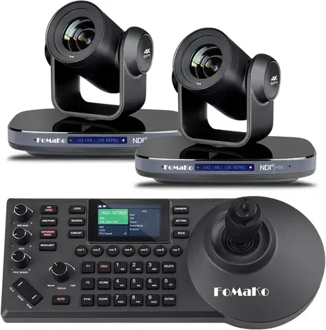FoMaKo 4K NDI 카메라, 60FPS 20X 줌, AI 추적 PTZ 카메라, KC608 IP PTZ 컨트롤러, K820N + KC608 프로 PTZ 카메라 번들 키트