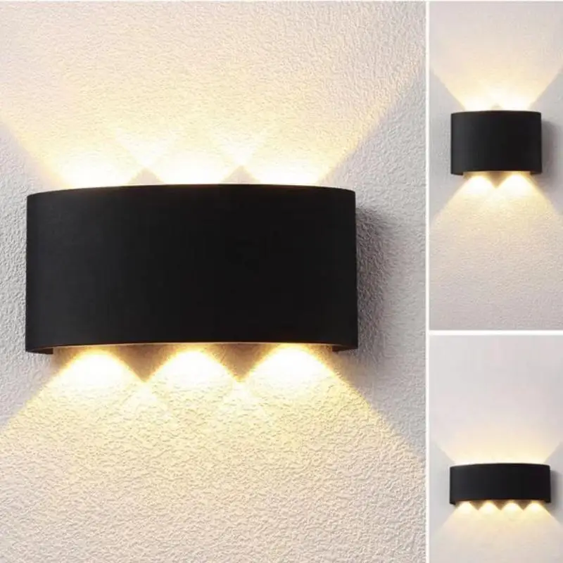LED Wall Sconces Modern Indoor Outdoor Lamp,Black Up Down Wall Mount Lights For Living Room Hallway Bedroom Decor 1PC