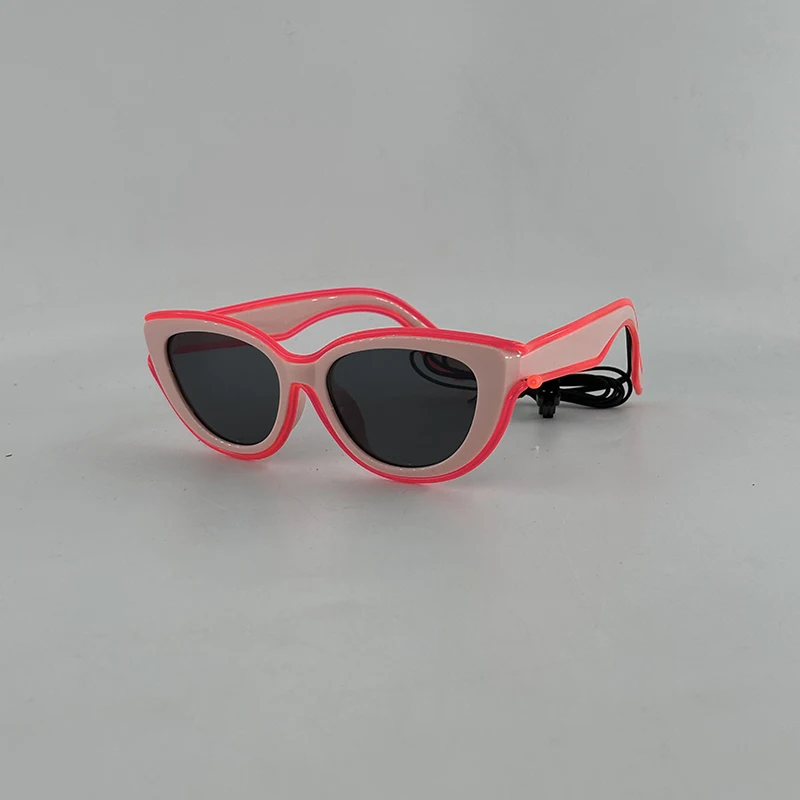 1 pc Pink Neon LED Glasses Costumes Accessory Sunglasses Girls Women Decorative Eyewear Glasses Glow In The Dark Night