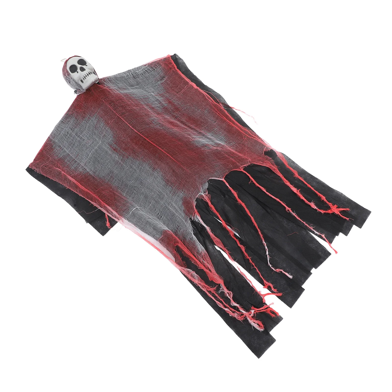 

Halloween Hanging Ghost Decoration with LED Lights Spooky Skull Draped Cloth Outdoor for Haunted House Party Yard