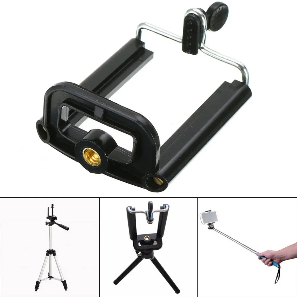 

Phone Tripod Mount Holder Clip Clamp Bracket Monopod Selfie Stick Stand Adapter Cell In Stock