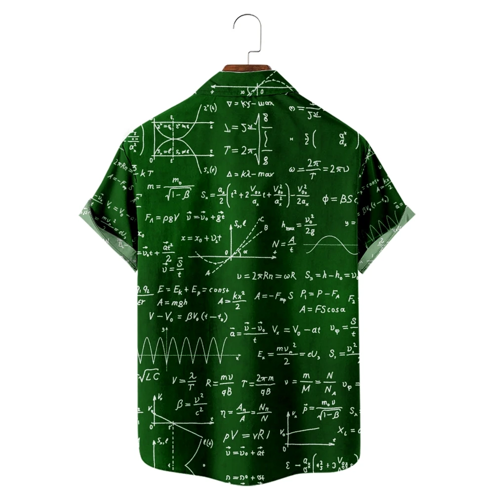 Camicia hawaiana da uomo allentata top formula matematica camicia da uomo camicia moda t-Shirt da uomo traspirante estate manica corta