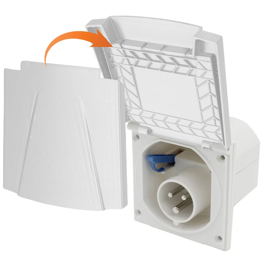 

1pcs Caravan External Power Socket Cover Replacement Electric Hook Up Socket Built In Flap Lid Motorhome RV Accessory