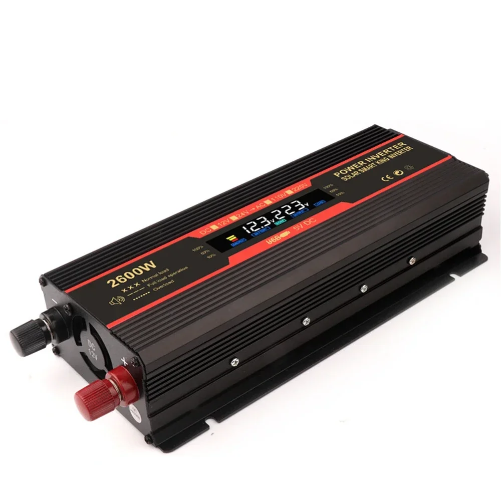 Pure Sine Wave Inverter 12V To 220V 2000W 2600W DC To AC Voltage Converter 12 220 Mini-car Power Supply