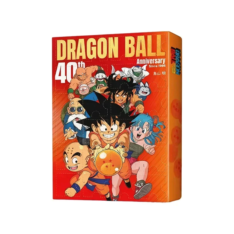 24 unids/set 2D Anime Dragon Ball 40 aniversario calendario de Adviento caja Goku figura de Anime caja ciega de moda modelos aleatorios juguetes regalos