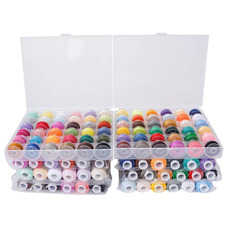 72Pcs Polyester Sewing Thread and Sewing Machine Bobbin Thread Set with Case for Professional Tailors and Beginner Adult DXAF