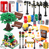 City MOC Street Lamp Building Block Lamp MOC Compatible with Bricks Halloween Bat Lamp Model Parts Bricks Toys
